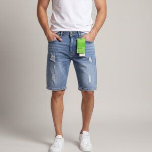 Refinery Republic Men’s Distressed Denim Shorts Sz 30 Slim Fit Ripped Streetwear